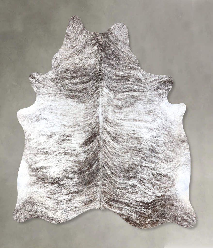 Grey Brindle X-Large Brazilian Cowhide Rug 7'6"H x 6'3"W #B19185 by Hudson Hides