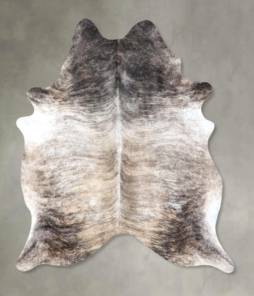Grey Brindle X-Large Brazilian Cowhide Rug 7'9"H x 6'1"W #B19186 by Hudson Hides