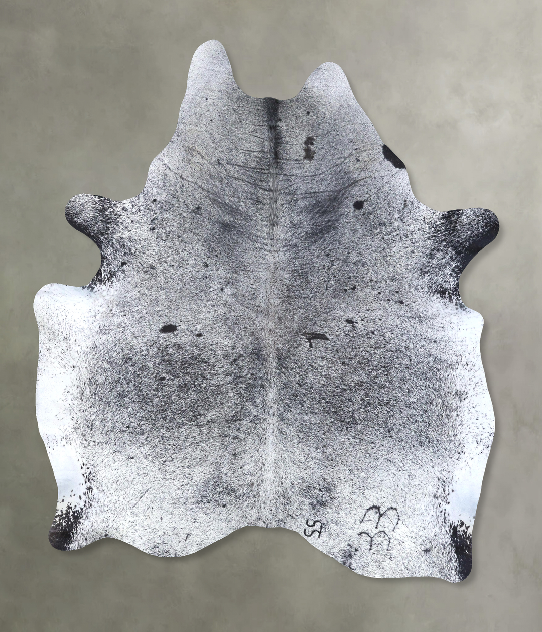Salt and Pepper Black X-Large Brazilian Cowhide Rug 7'10"H x 6'2"W #B1
