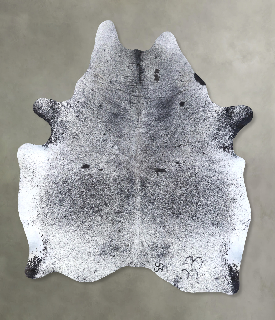 Salt and Pepper Black X-Large Brazilian Cowhide Rug 7'10"H x 6'2"W #B19193 by Hudson Hides