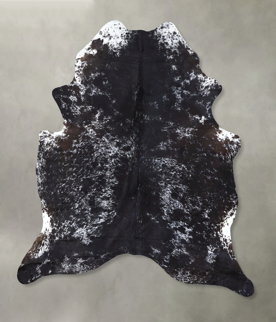 Salt and Pepper Black X-Large Brazilian Cowhide Rug 7'6"H x 6'3"W #B19194 by Hudson Hides