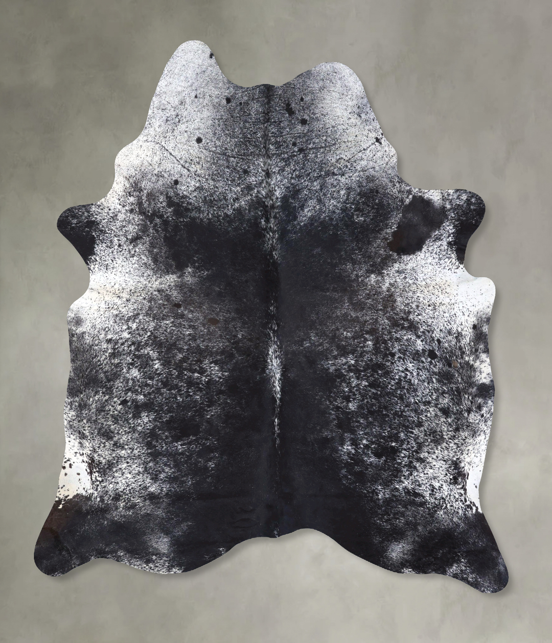 Salt and Pepper Black XX-Large Brazilian Cowhide Rug 8'3"H x 6'7"W #B1