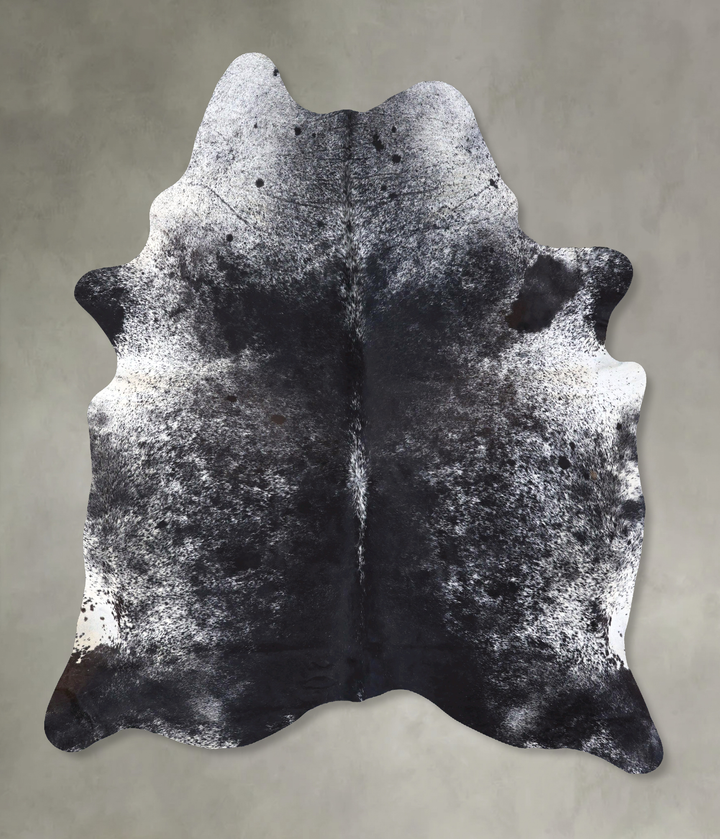 Salt and Pepper Black XX-Large Brazilian Cowhide Rug 8'3"H x 6'7"W #B19195 by Hudson Hides