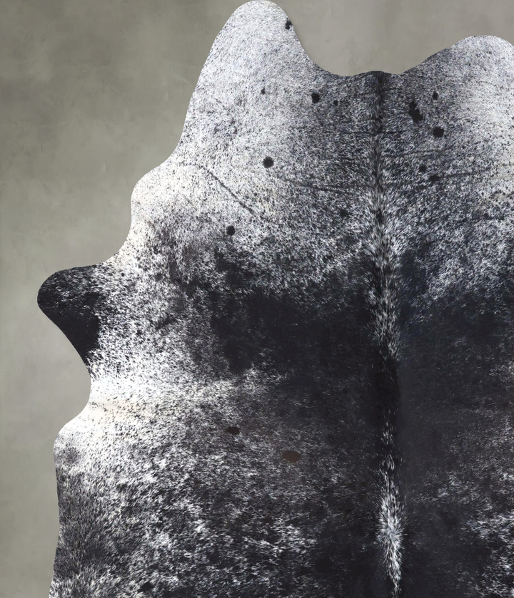 Salt and Pepper Black XX-Large Brazilian Cowhide Rug 8'3"H x 6'7"W #B19195 by Hudson Hides