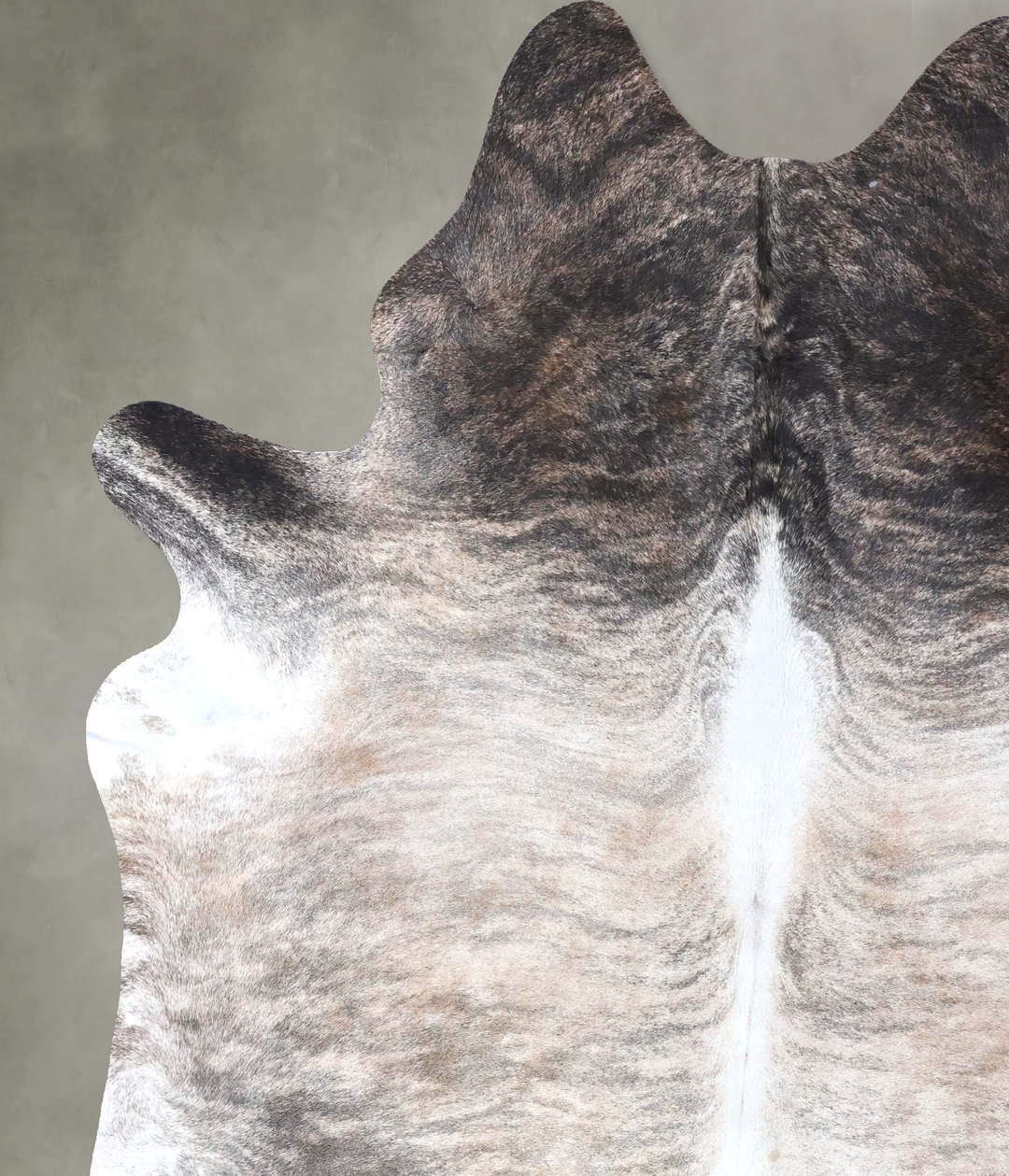 Grey Brindle XX-Large Brazilian Cowhide Rug 8'2"H x 6'10"W #B19198 by 
