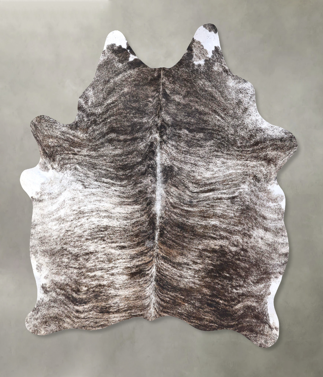 Grey Brindle X-Large Brazilian Cowhide Rug 7'7"H x 6'4"W #B19212 by Hu