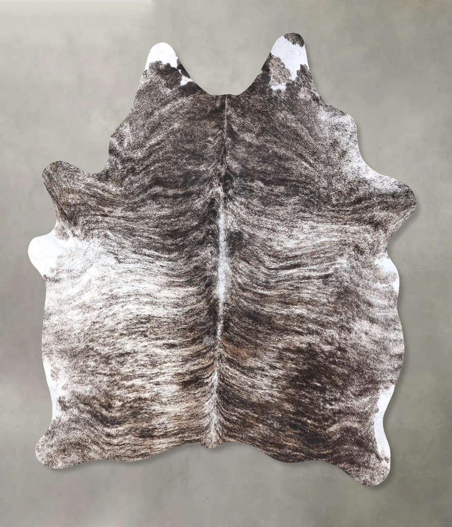 Grey Brindle X-Large Brazilian Cowhide Rug 7'7"H x 6'4"W #B19212 by Hudson Hides