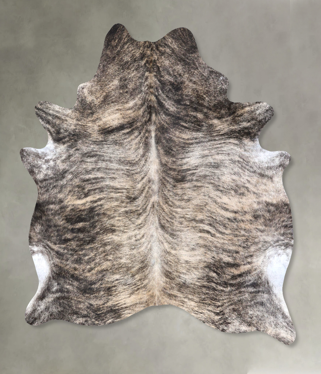 Grey Brindle XX-Large Brazilian Cowhide Rug 7'9"H x 6'7"W #B19221 by H