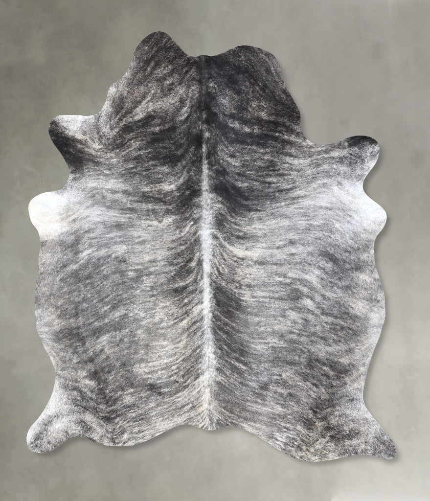 Grey Brindle X-Large Brazilian Cowhide Rug 7'2"H x 5'11"W #B19226 by Hudson Hides
