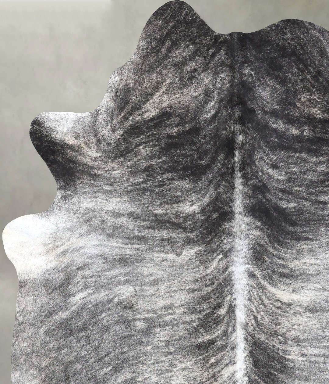 Grey Brindle X-Large Brazilian Cowhide Rug 7'2"H x 5'11"W #B19226 by H