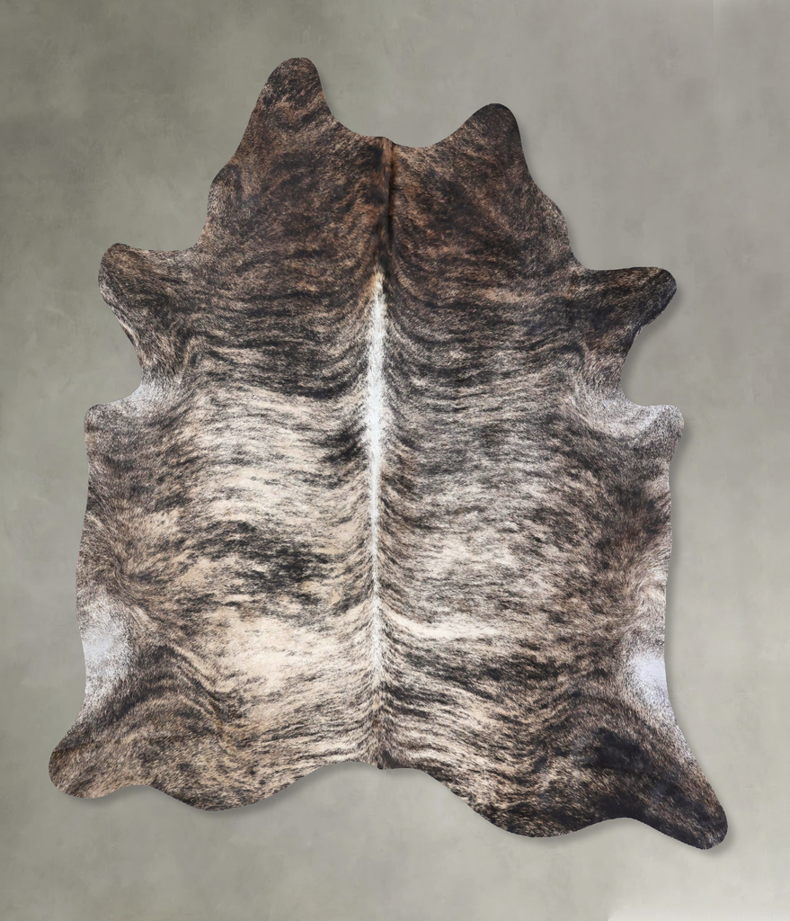 Grey Brindle XX-Large Brazilian Cowhide Rug 8'1"H x 7'0"W #B19229 by Hudson Hides