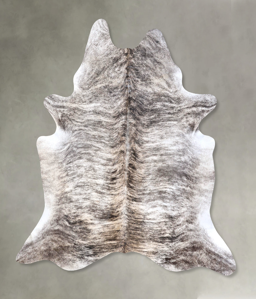 Grey Brindle XX-Large Brazilian Cowhide Rug 8'5"H x 7'0"W #B19230 by Hudson Hides