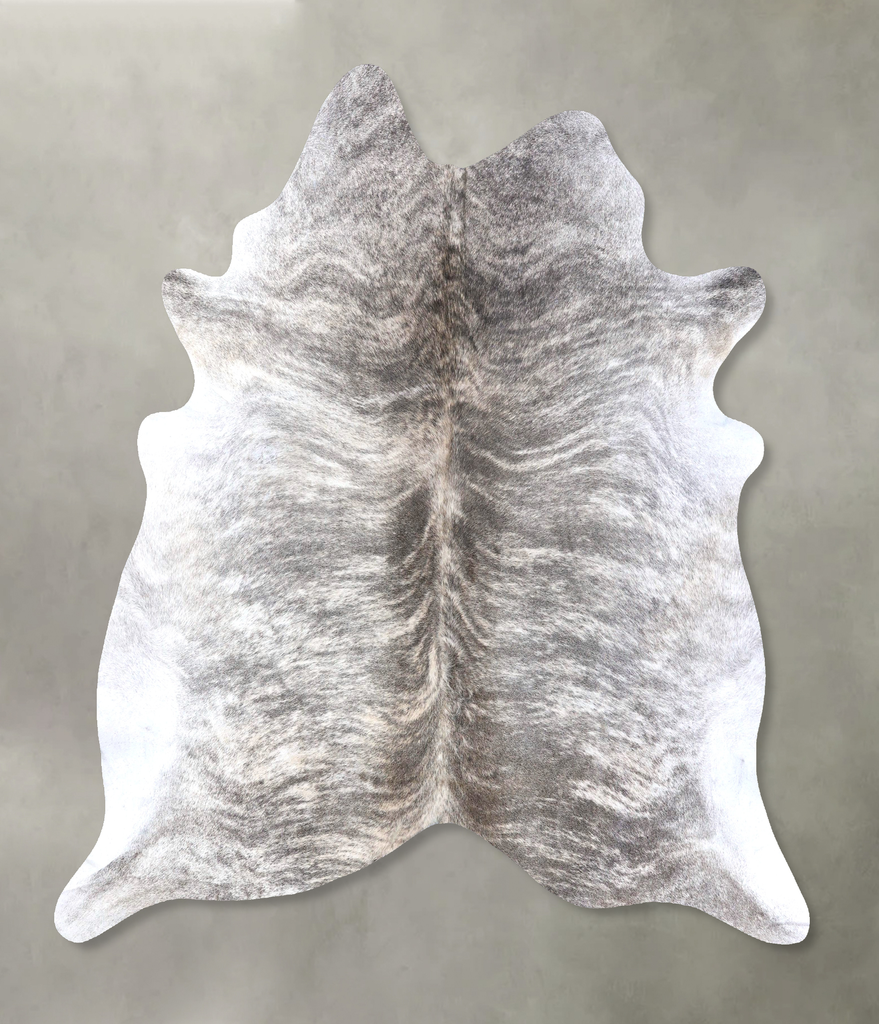 Grey Brindle XX-Large Brazilian Cowhide Rug 7'4"H x 7'0"W #B19234 by Hudson Hides