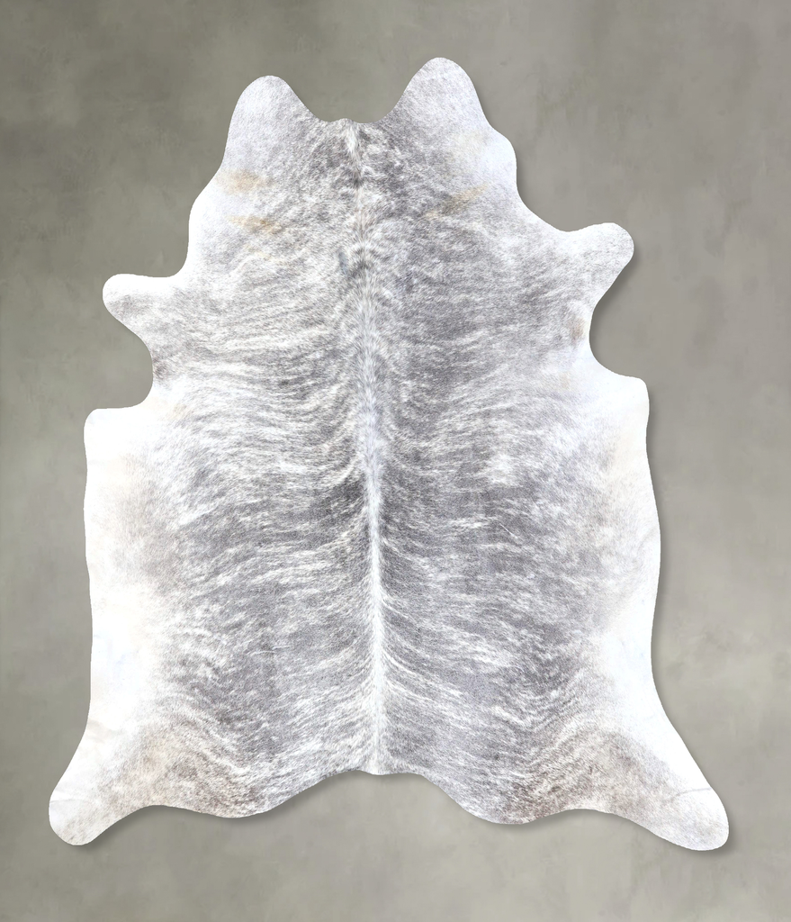 Grey Brindle XX-Large Brazilian Cowhide Rug 7'8"H x 7'2"W #B19235 by Hudson Hides