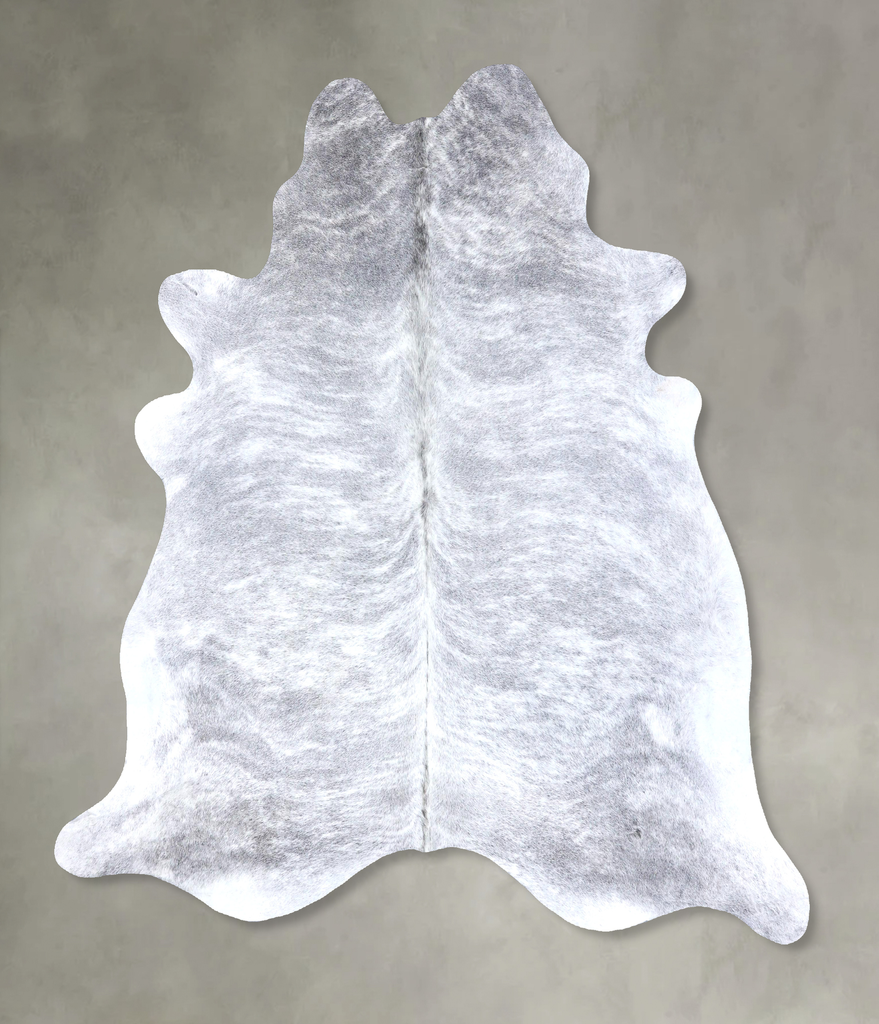 Grey Brindle X-Large Brazilian Cowhide Rug 7'3"H x 6'10"W #B19243 by Hudson Hides