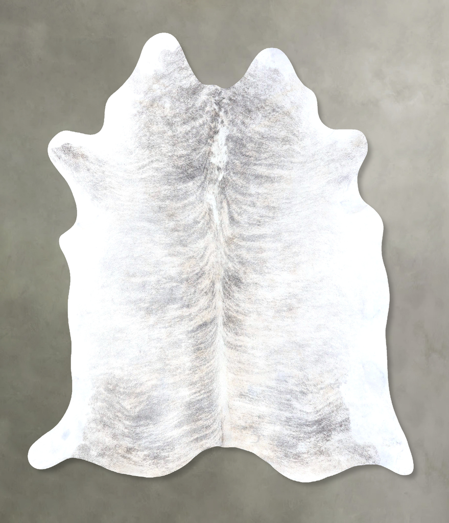 Grey Brindle X-Large Brazilian Cowhide Rug 7'4"H x 6'2"W #B19246 by Hudson Hides