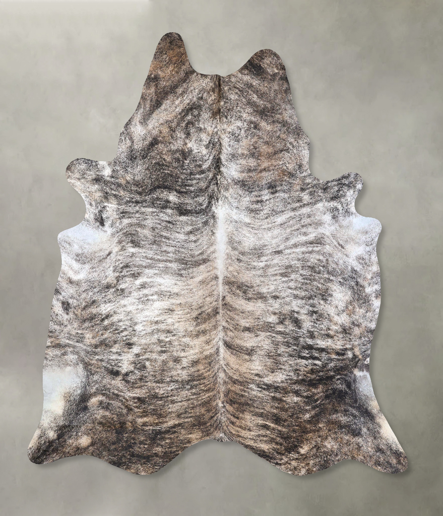 Grey Brindle XX-Large Brazilian Cowhide Rug 8'7"H x 7'1"W #B19252 by Hudson Hides
