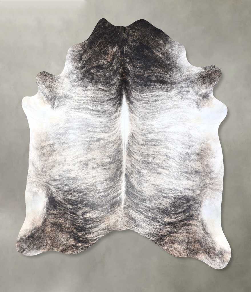 Grey Brindle XX-Large Brazilian Cowhide Rug 8'1"H x 6'9"W #B19254 by Hudson Hides