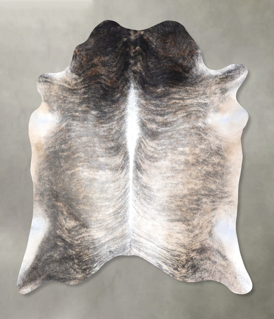 Grey Brindle XX-Large Brazilian Cowhide Rug 7'6"H x 6'10"W #B19259 by Hudson Hides