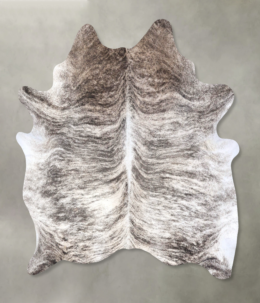 Grey Brindle X-Large Brazilian Cowhide Rug 7'5"H x 6'5"W #B19274 by Hudson Hides