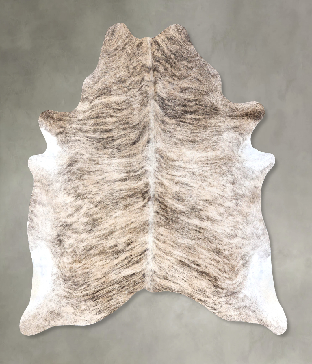 Light Brindle X-Large Brazilian Cowhide Rug 7'3"H x 6'7"W #B19283 by H