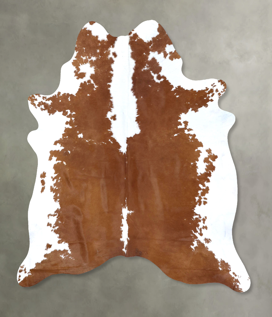 Brown and White X-Large Brazilian Cowhide Rug 7'4"H x 6'4"W #B19293 by Hudson Hides