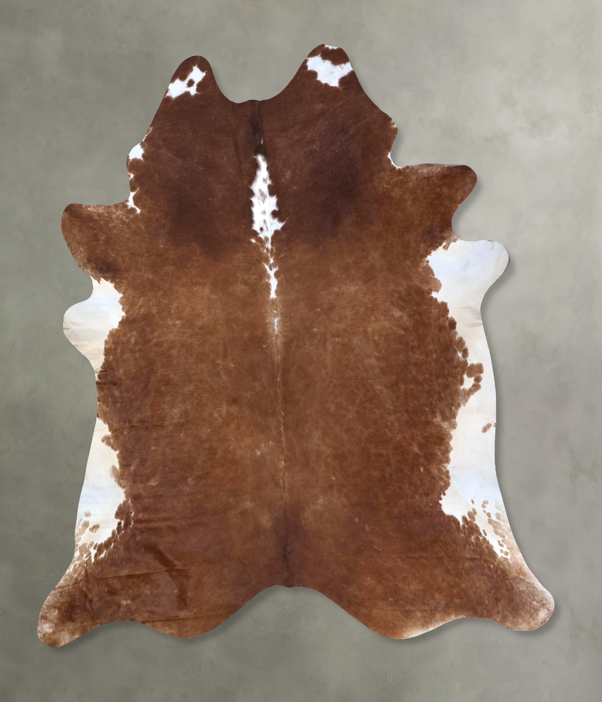 Brown and White Regular XX-Large Brazilian Cowhide Rug 8'6"H x 8'0"W #B19302 by Hudson Hides