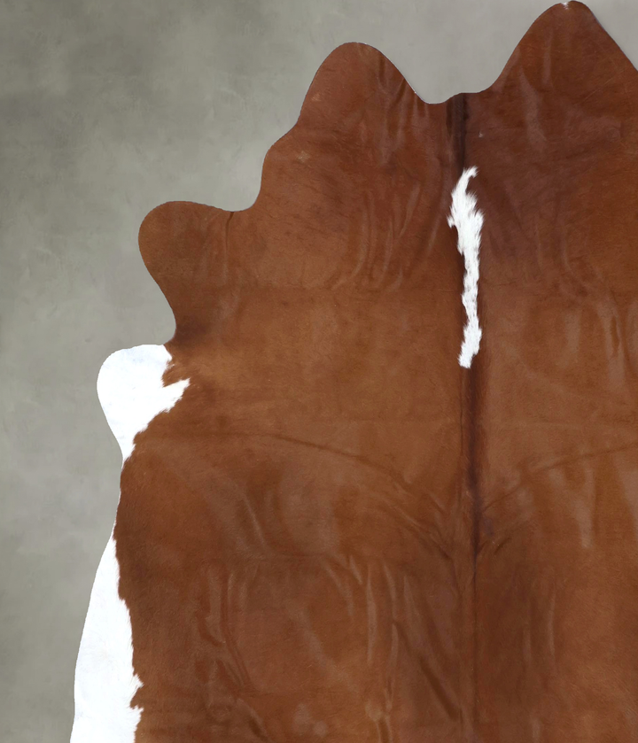 Brown and White Regular XX-Large Brazilian Cowhide Rug 7'7"H x 7'4"W #B19314 by Hudson Hides