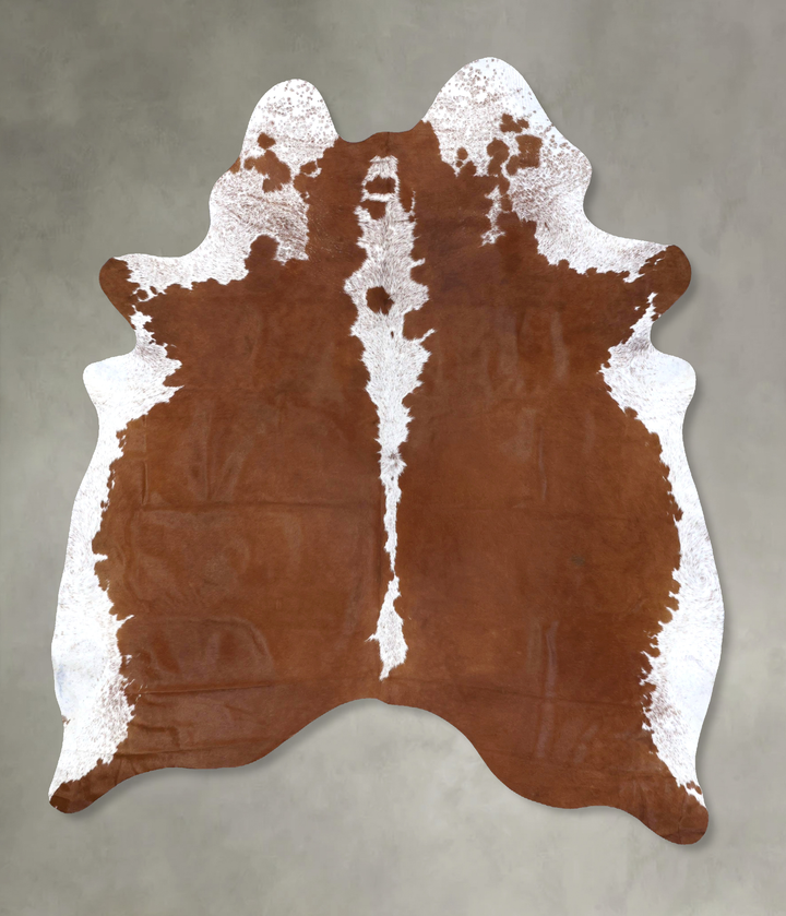 Brown and White Regular X-Large Brazilian Cowhide Rug 7'11"H x 6'2"W #B19315 by Hudson Hides