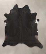 Solid Black XX-Large Brazilian Cowhide Rug 8'1"H x 7'4"W #B1933 by Hudson Hides