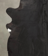 Solid Black XX-Large Brazilian Cowhide Rug 8'1"H x 7'4"W #B1933 by Hudson Hides
