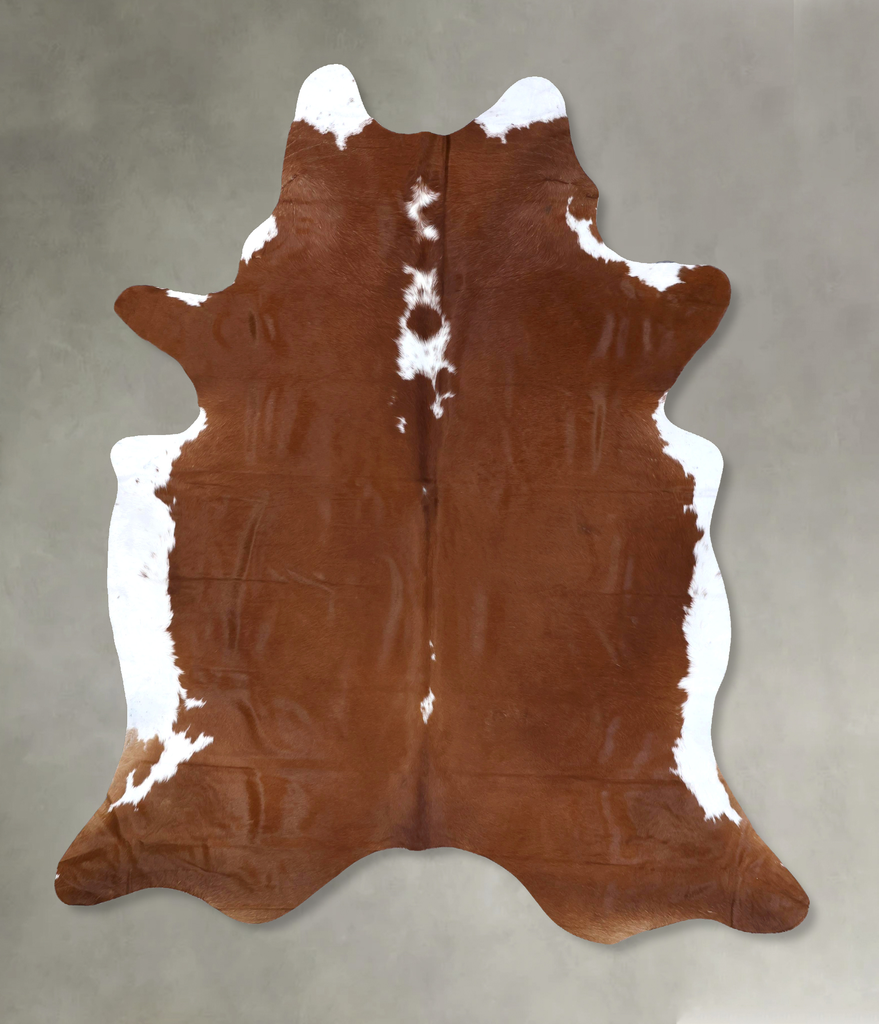 Brown and White Regular XX-Large Brazilian Cowhide Rug 8'8"H x 7'0"W #B19336 by Hudson Hides