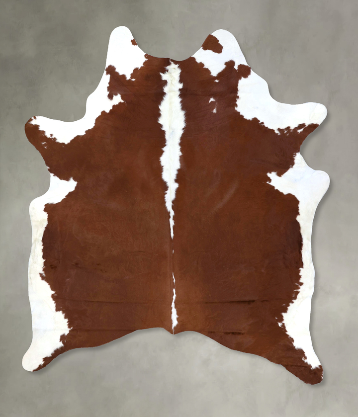 Brown and White Regular XX-Large Brazilian Cowhide Rug 7'9"H x 6'5"W #B19354 by Hudson Hides