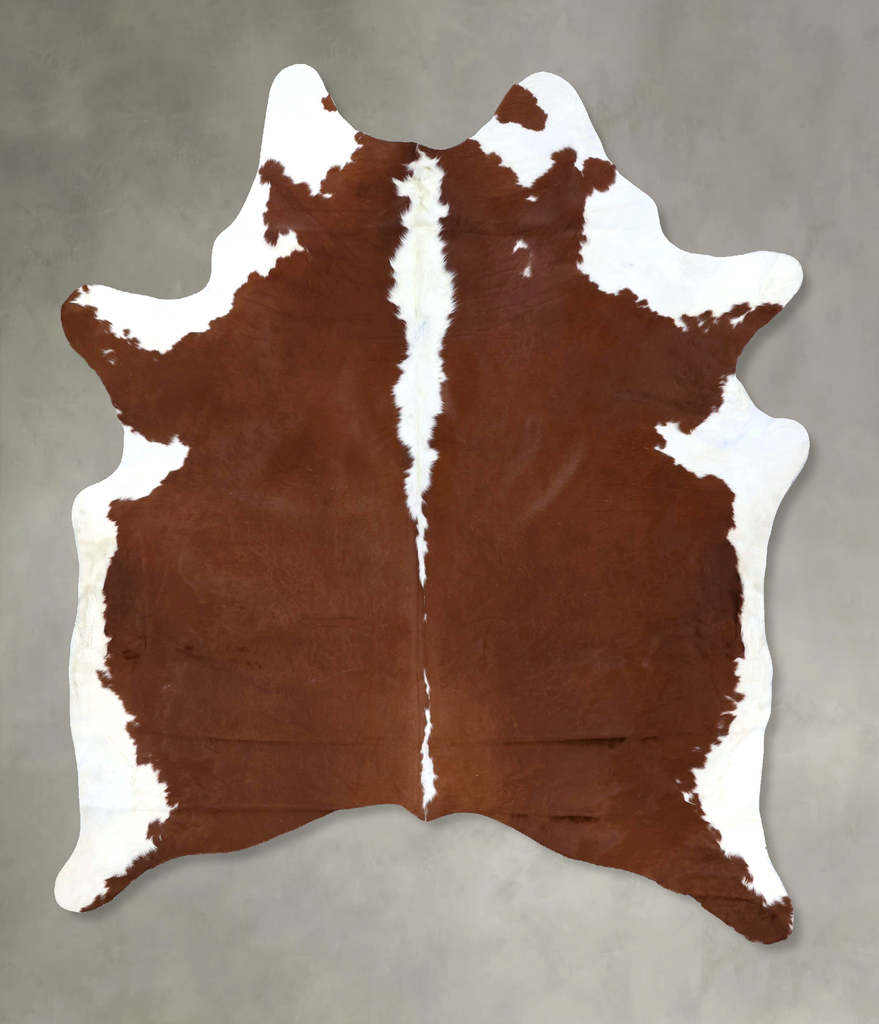Brown and White Regular XX-Large Brazilian Cowhide Rug 7'9"H x 6'5"W #B19354 by Hudson Hides