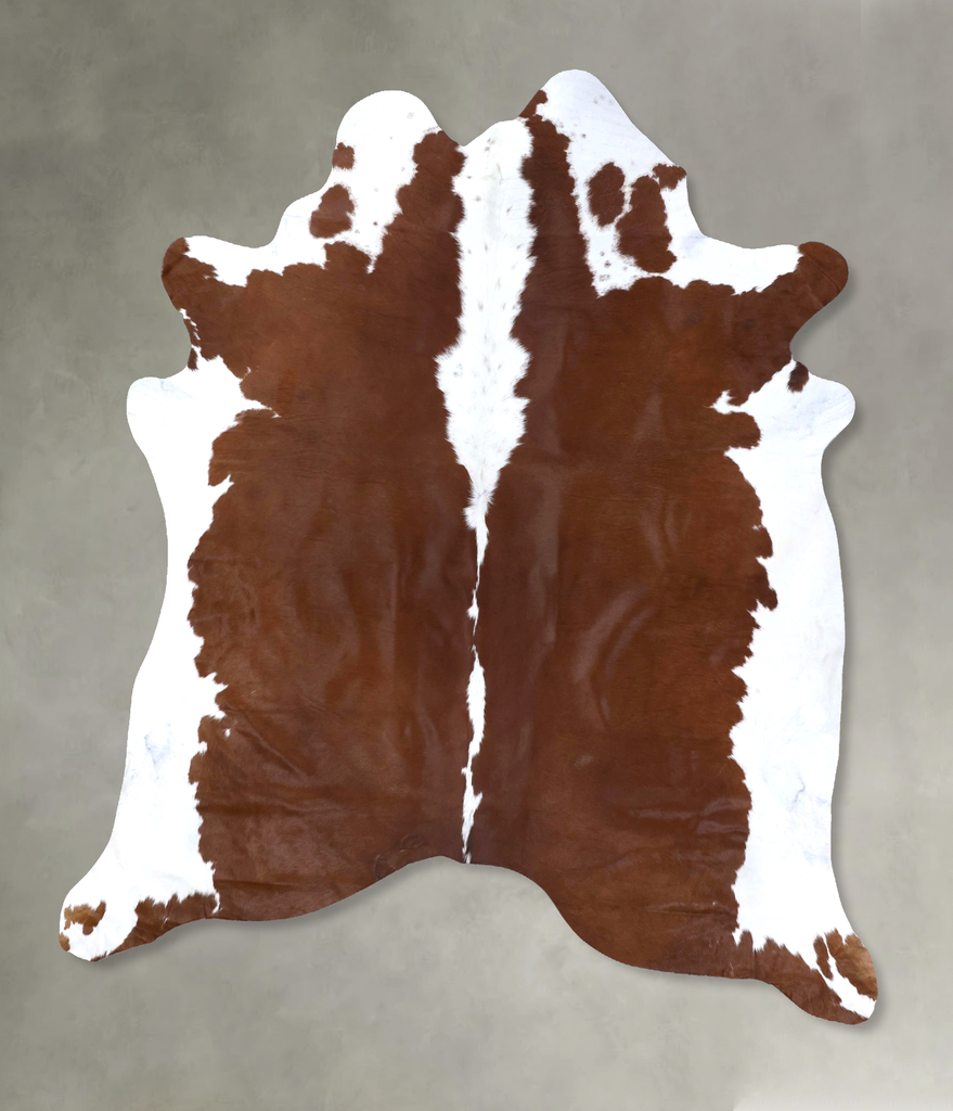 Brown and White Regular XX-Large Brazilian Cowhide Rug 8'2"H x 6'10"W #B19358 by Hudson Hides