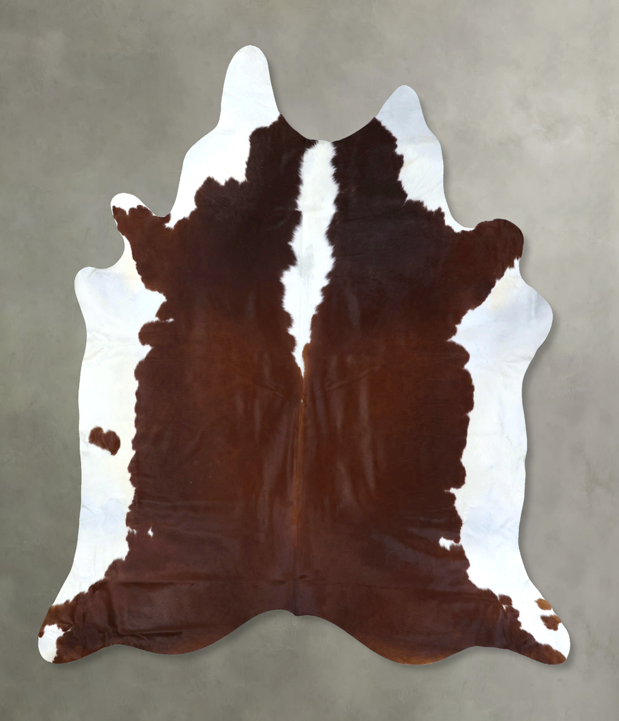 Brown and White Regular XX-Large Brazilian Cowhide Rug 8'7"H x 7'9"W #B19374 by Hudson Hides