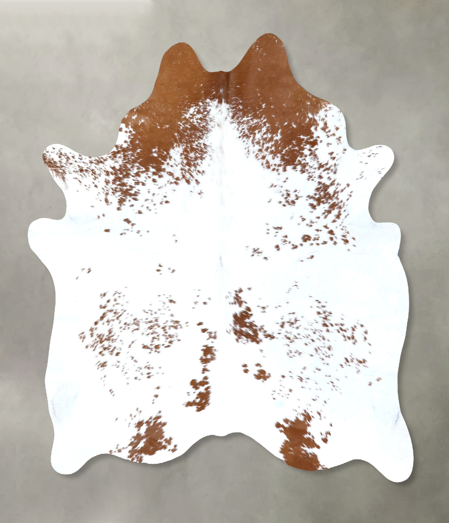 Brown and White Large Brazilian Cowhide Rug 6'2"H x 5'8"W #B19405 by Hudson Hides