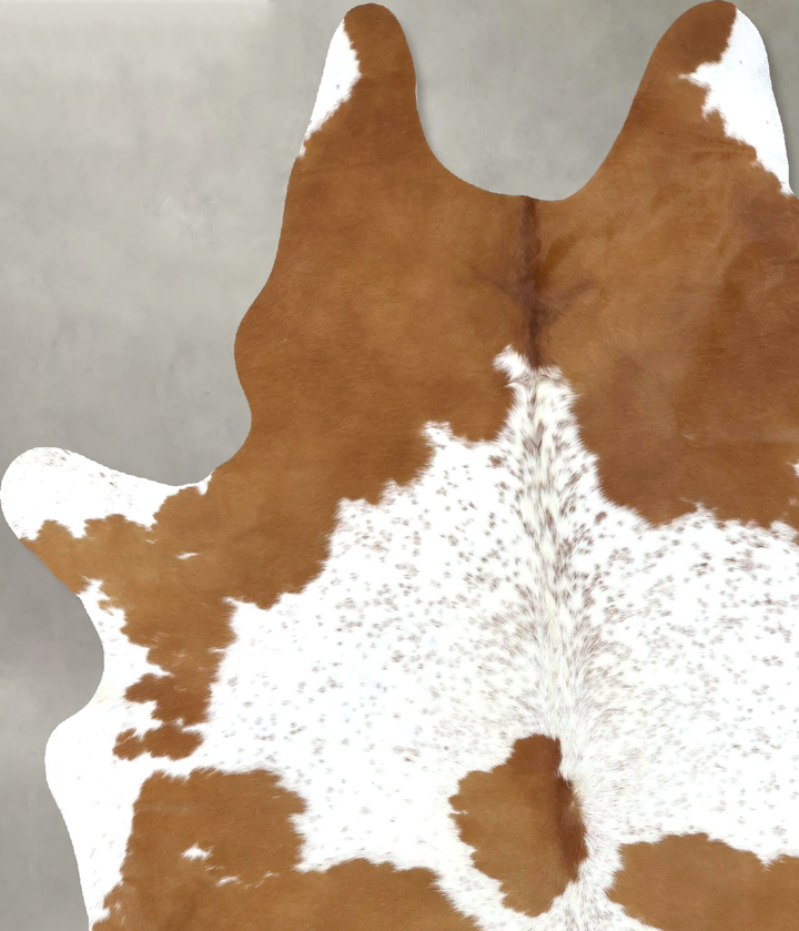Beige and White X-Large Brazilian Cowhide Rug 7'9"H x 5'7"W #B19408 by Hudson Hides