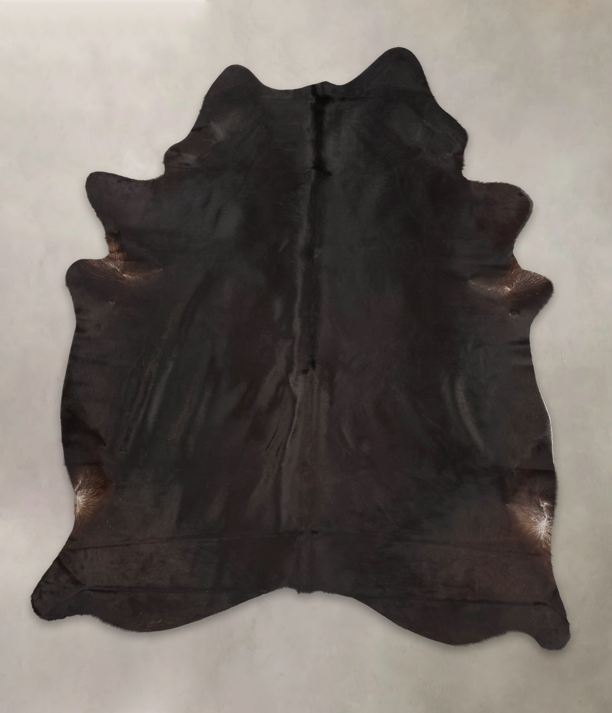Solid Black Cowhide Rug #B1943