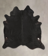 Solid Black XX-Large Brazilian Cowhide Rug 7'10"H x 7'4"W #B1944 by Hudson Hides