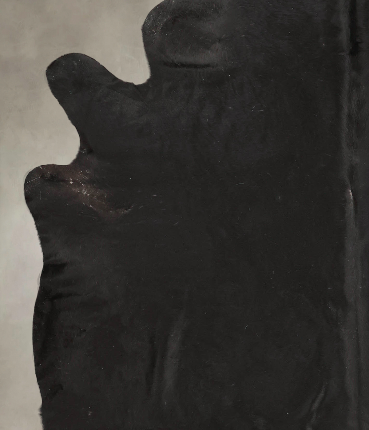 Solid Black Cowhide Rug #B1944