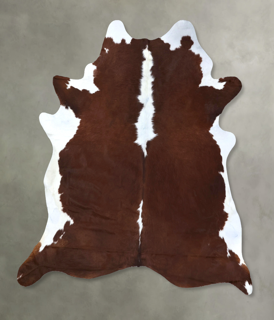 Brown and White Regular XX-Large Brazilian Cowhide Rug 8'6"H x 7'3"W #B19474 by Hudson Hides