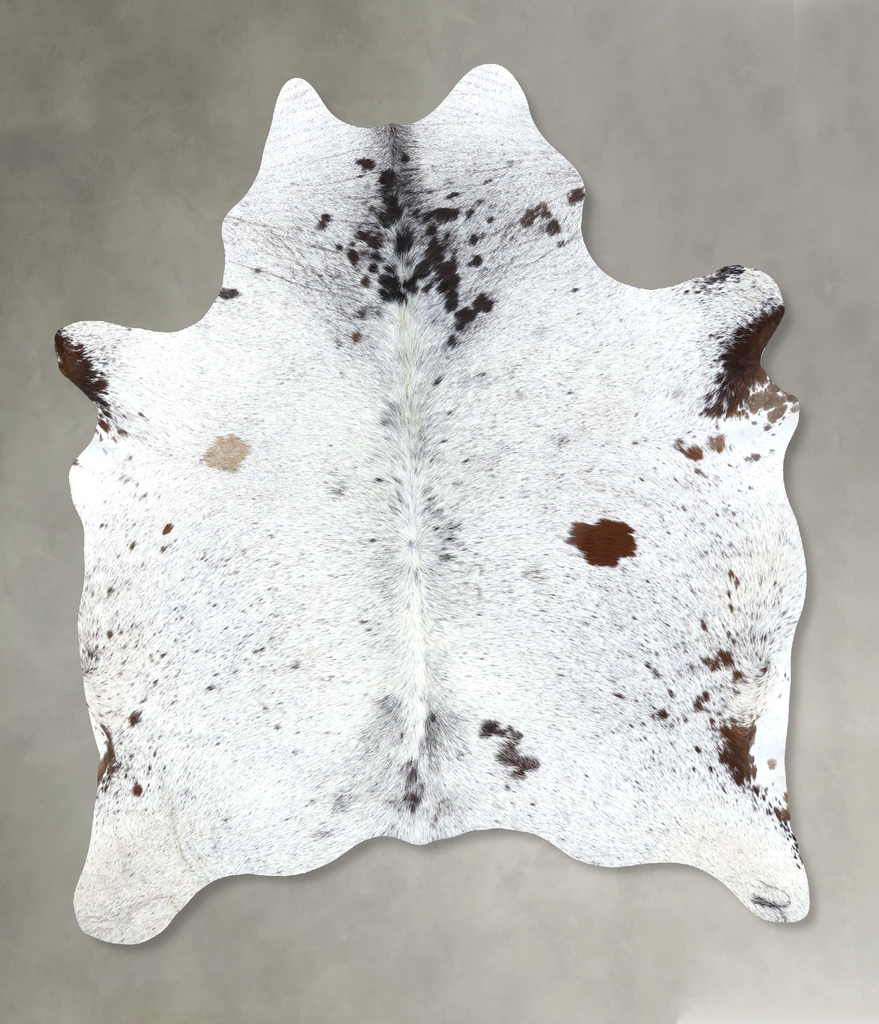 Salt and Pepper Black X-Large Brazilian Cowhide Rug 7'6"H x 5'9"W #B19479 by Hudson Hides