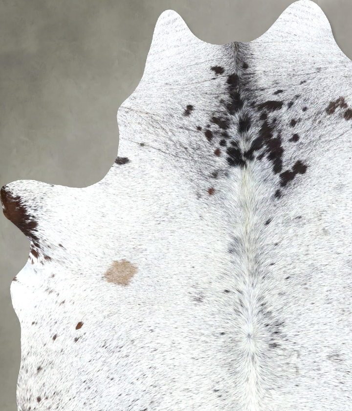 Salt and Pepper Black X-Large Brazilian Cowhide Rug 7'6"H x 5'9"W #B19479 by Hudson Hides