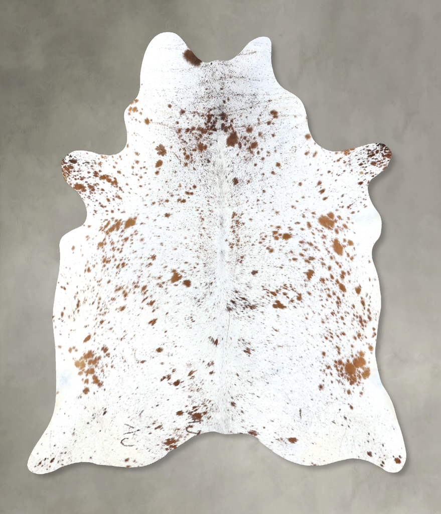 Salt and Pepper Brown X-Large Brazilian Cowhide Rug 7'3"H x 5'10"W #B19480 by Hudson Hides