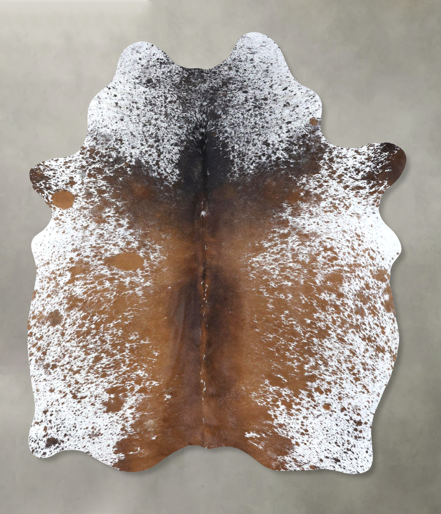 Salt and Pepper Brown Medium Brazilian Cowhide Rug 6'3"H x 4'8"W #B19482 by Hudson Hides