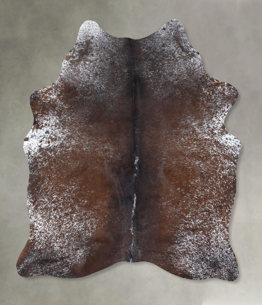 Salt and Pepper Brown Large Brazilian Cowhide Rug 6'4"H x 5'0"W #B19483 by Hudson Hides