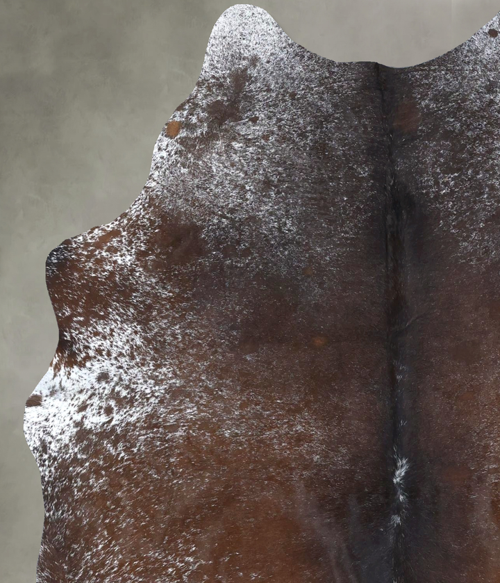 Salt and Pepper Brown Large Brazilian Cowhide Rug 6'4"H x 5'0"W #B19483 by Hudson Hides