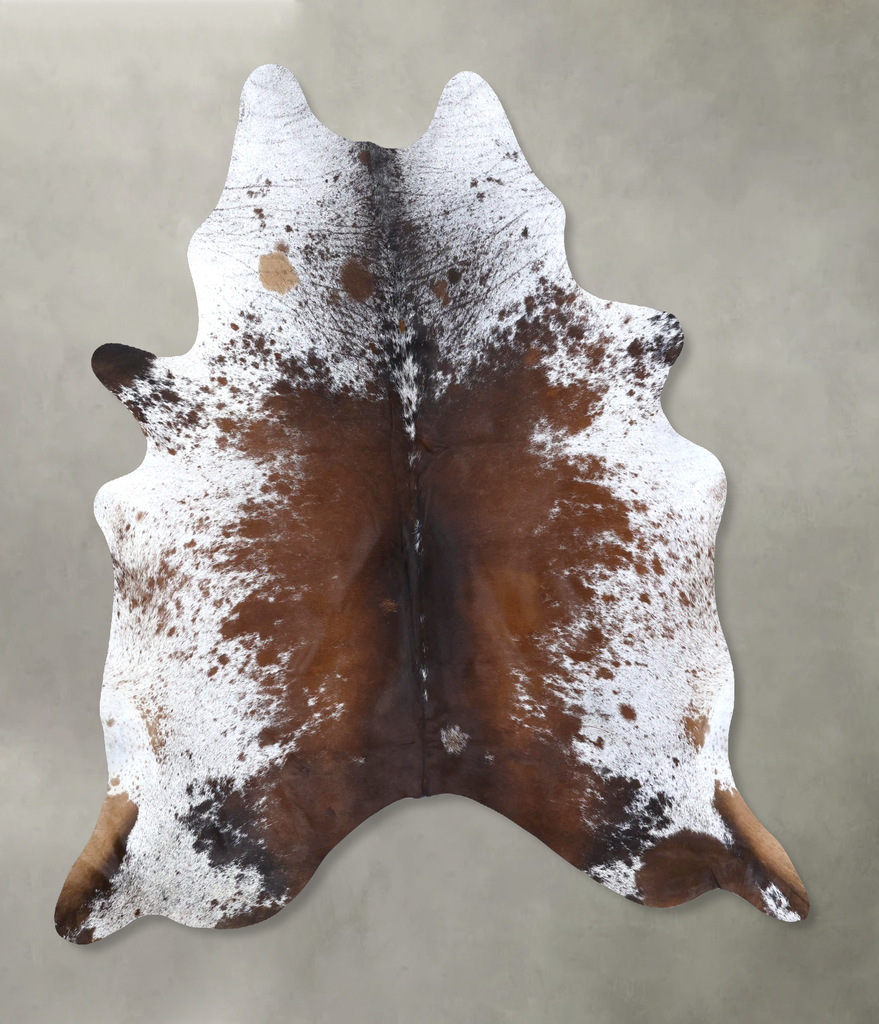 Salt and Pepper Brown X-Large Brazilian Cowhide Rug 7'9"H x 6'5"W #B19486 by Hudson Hides