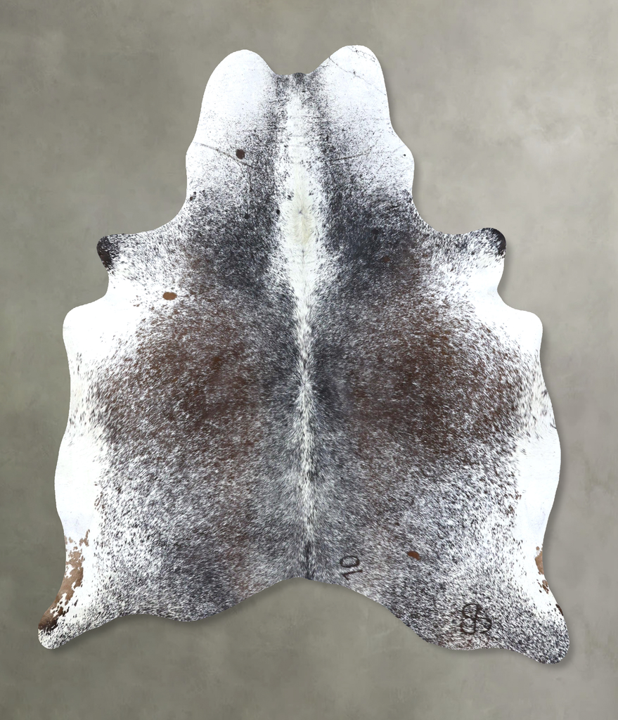 Salt and Pepper Black X-Large Brazilian Cowhide Rug 7'6"H x 6'3"W #B19488 by Hudson Hides